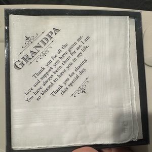 Grandfather wedding gift, handkerchief. Brand new in box.